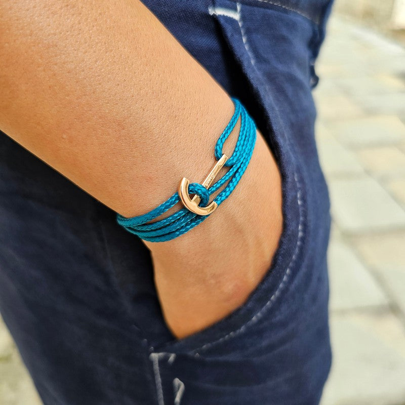 YACHT CLUB mini anchor bracelet teal