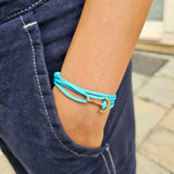 YACHT CLUB mini anchor bracelet turquoise