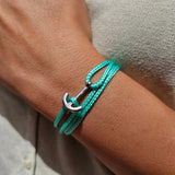 YACHT CLUB mini anchor bracelet turquoise green