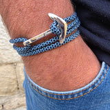 YACHT CREW big anchor bracelet blue camo