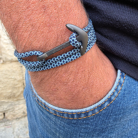 YACHT CREW big anchor bracelet blue camo