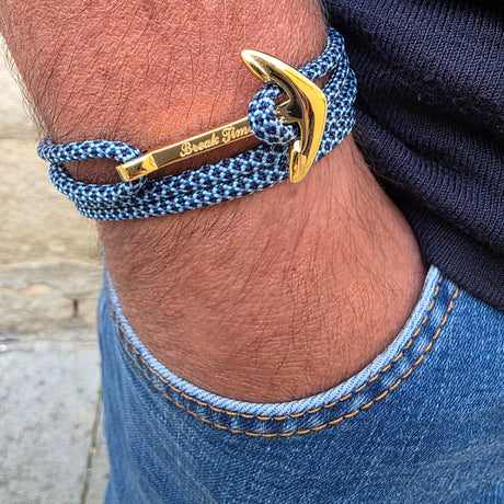 YACHT CREW big anchor bracelet blue camo