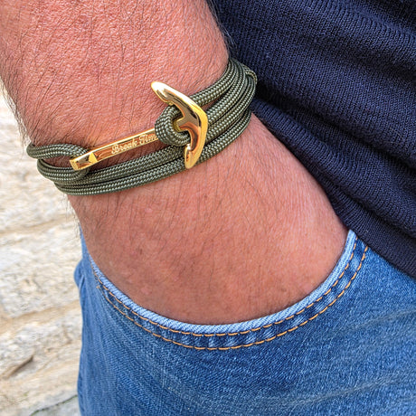 YACHT CREW big anchor bracelet khaki