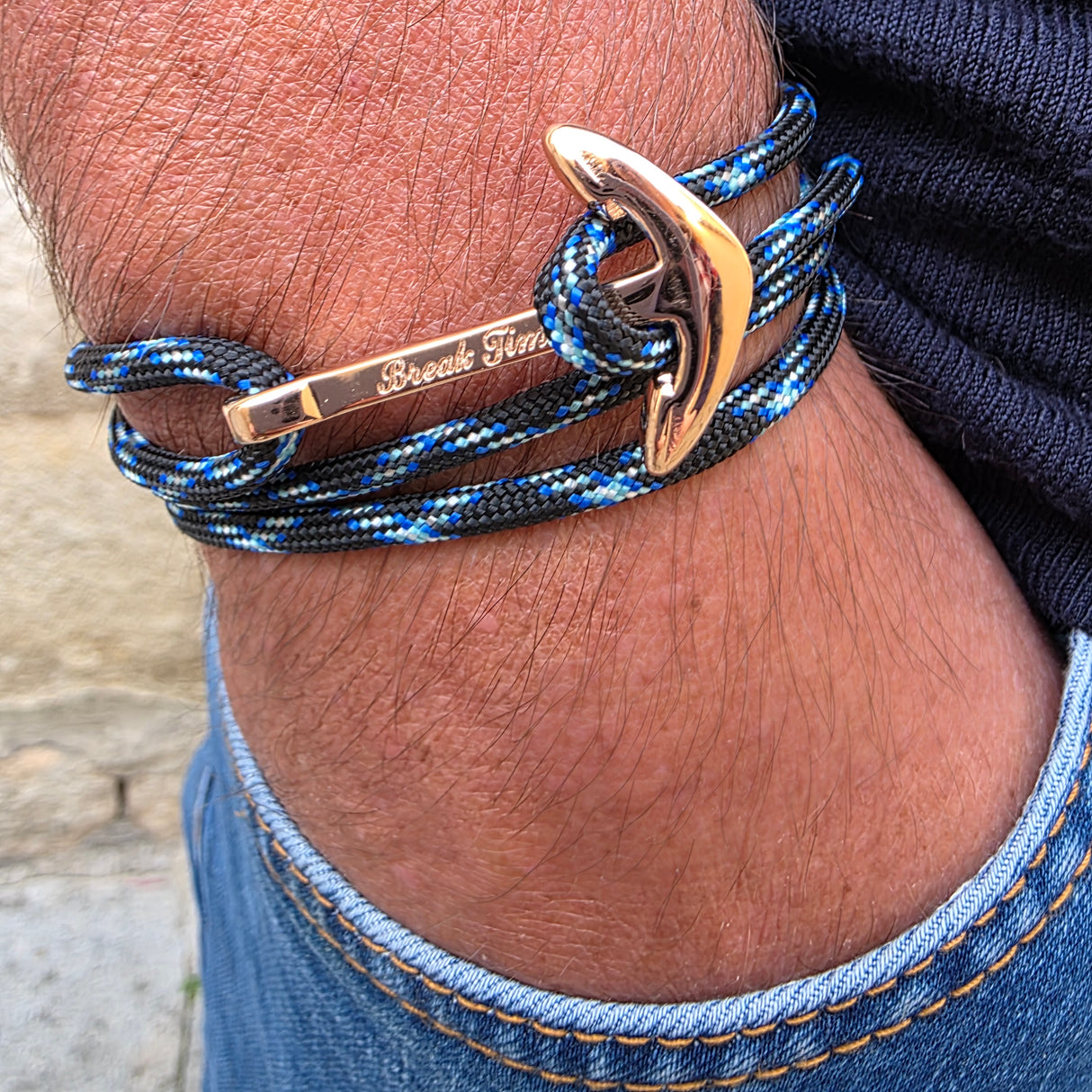 YACHT CREW big anchor bracelet lightning