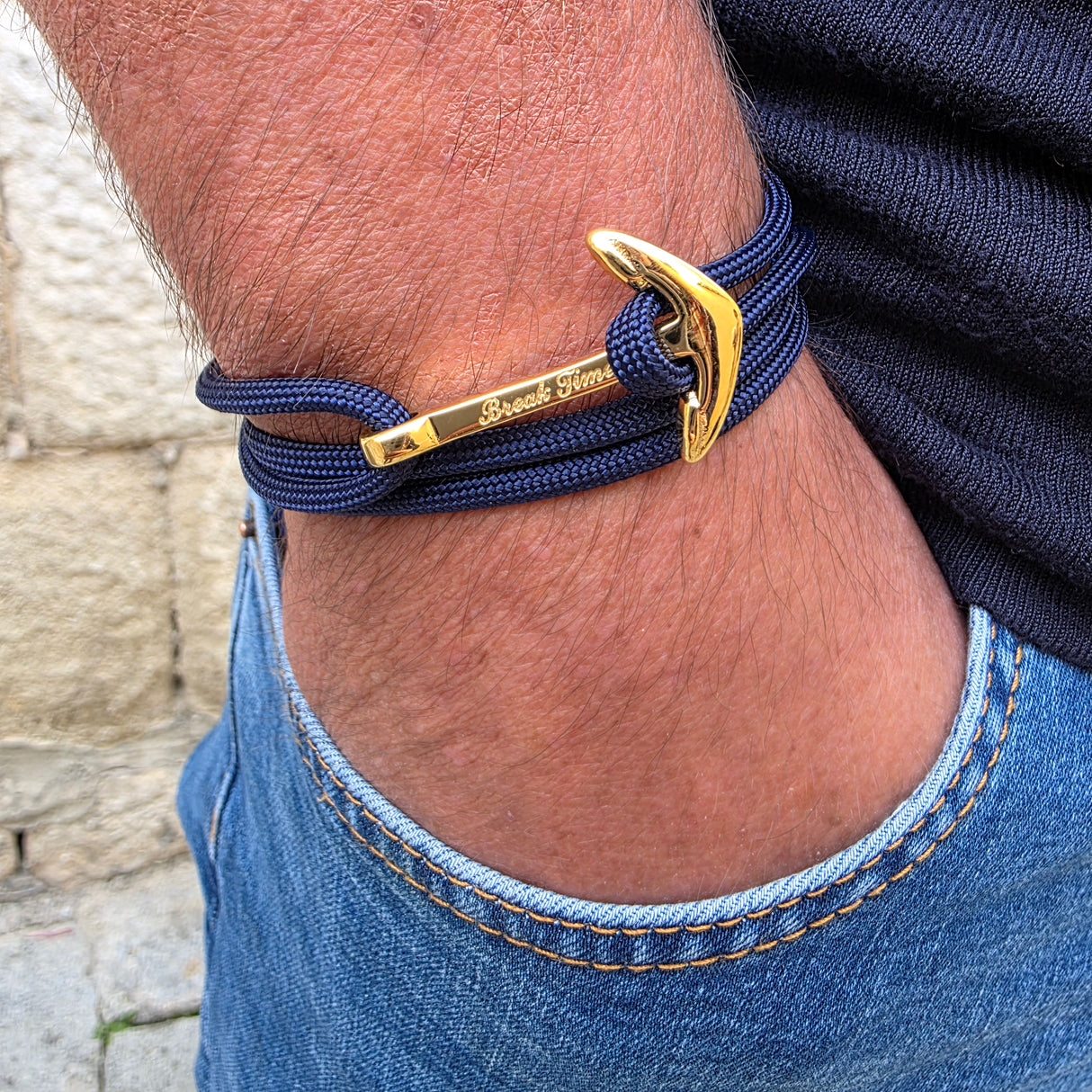 YACHT CREW big anchor bracelet navy blue