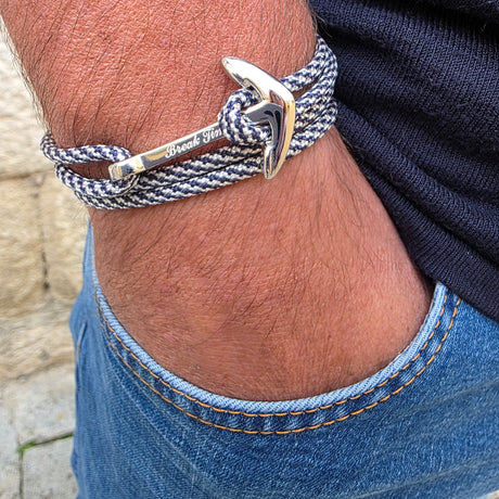 YACHT CREW big anchor bracelet navy blue mix