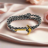 YACHT CREW medium anchor bracelet black white