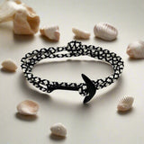 YACHT CREW medium anchor bracelet black white