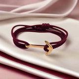 YACHT CREW medium anchor bracelet burgundy