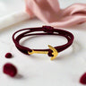 YACHT CREW medium anchor bracelet burgundy