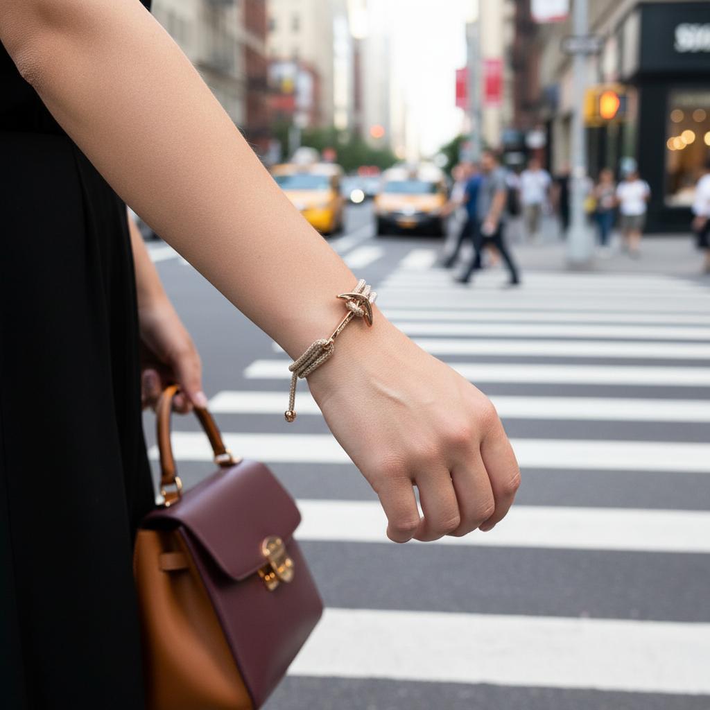 YACHT CREW medium anchor bracelet cafe au lait
