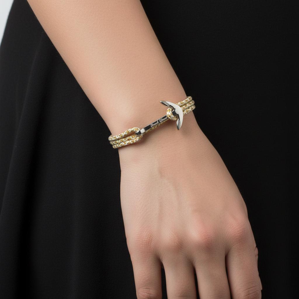 YACHT CREW medium anchor bracelet gold white