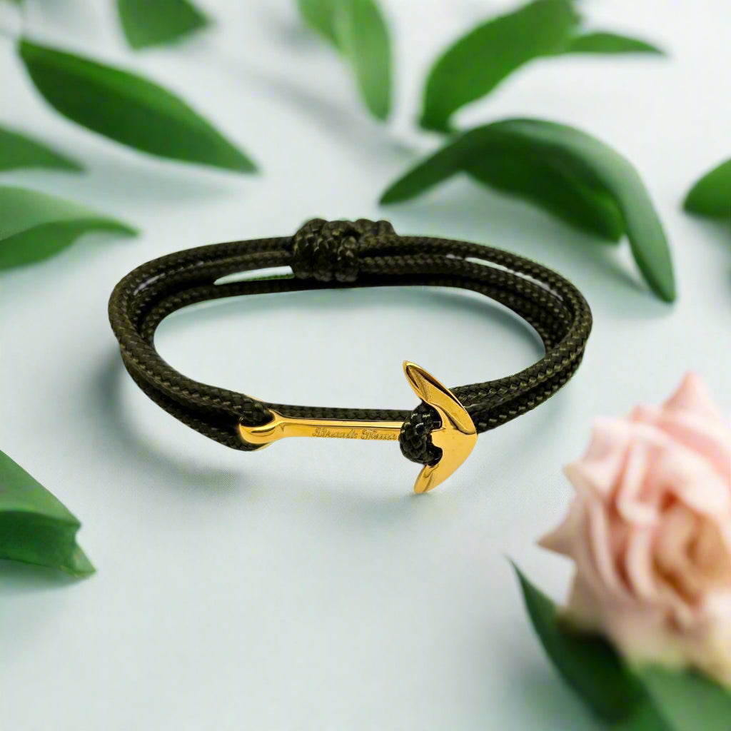 YACHT CREW medium anchor bracelet khaki