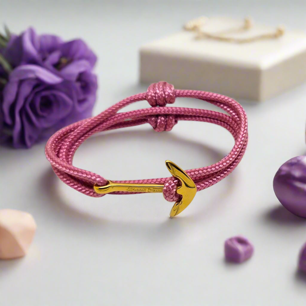 YACHT CREW medium anchor bracelet lavender pink