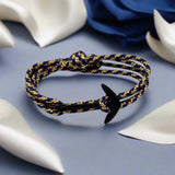 YACHT CREW medium anchor bracelet navy blue gold