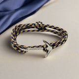 YACHT CREW medium anchor bracelet navy blue gold