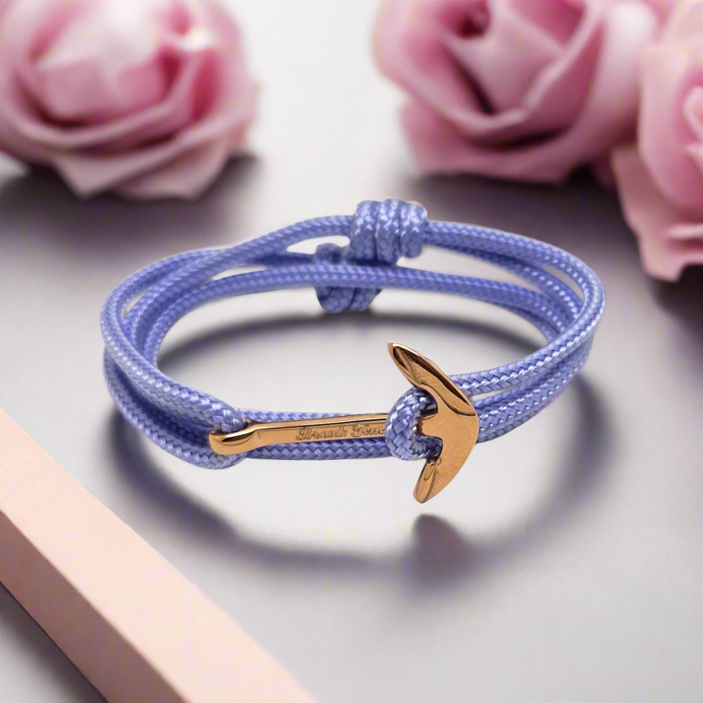 YACHT CREW medium anchor bracelet pastel purple