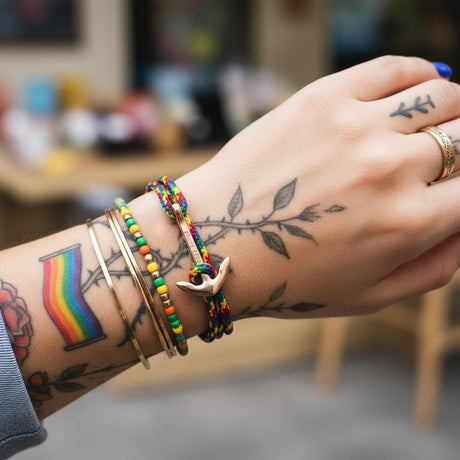 YACHT CREW medium anchor bracelet rainbow