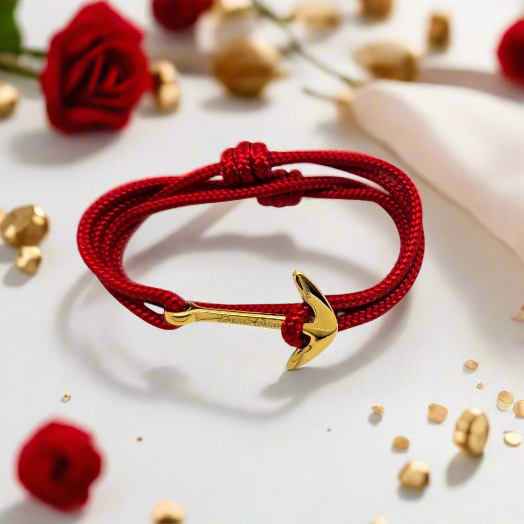 YACHT CREW medium anchor bracelet red