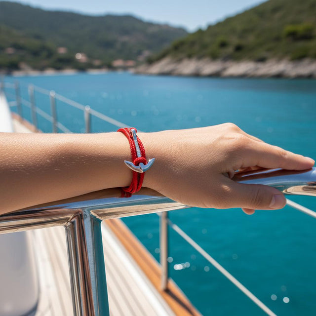 YACHT CREW medium anchor bracelet red