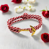 YACHT CREW medium anchor bracelet red white