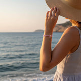 YACHT CREW medium anchor bracelet rose pink white