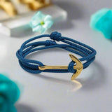 YACHT CREW medium anchor bracelet teal