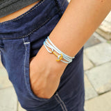 YACHT CREW mini anchor bracelet baby blue