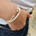 YACHT CREW mini anchor bracelet cream