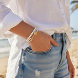 YACHT CREW mini anchor bracelet cream