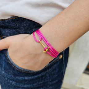 YACHT CREW mini anchor bracelet fuchsia