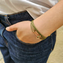 YACHT CREW mini anchor bracelet khaki
