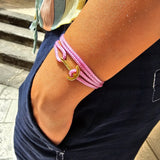 YACHT CREW mini anchor bracelet lavender pink