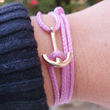 YACHT CREW mini anchor bracelet lavender pink