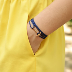 YACHT CREW mini anchor bracelet navy blue