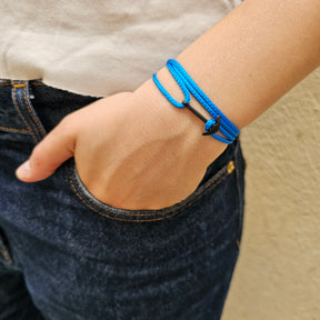 YACHT CREW mini anchor bracelet ocean blue
