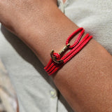 YACHT CREW mini anchor bracelet red