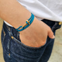YACHT CREW mini anchor bracelet teal