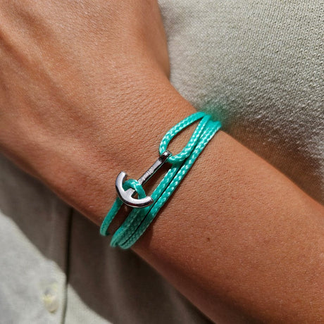 YACHT CREW mini anchor bracelet turquoise green