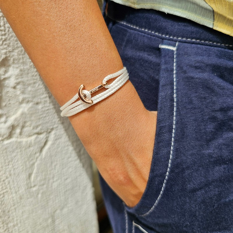 YACHT CREW mini anchor bracelet white