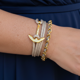YACHT CREW mittelgroßes Ankerarmband Cafe au lait